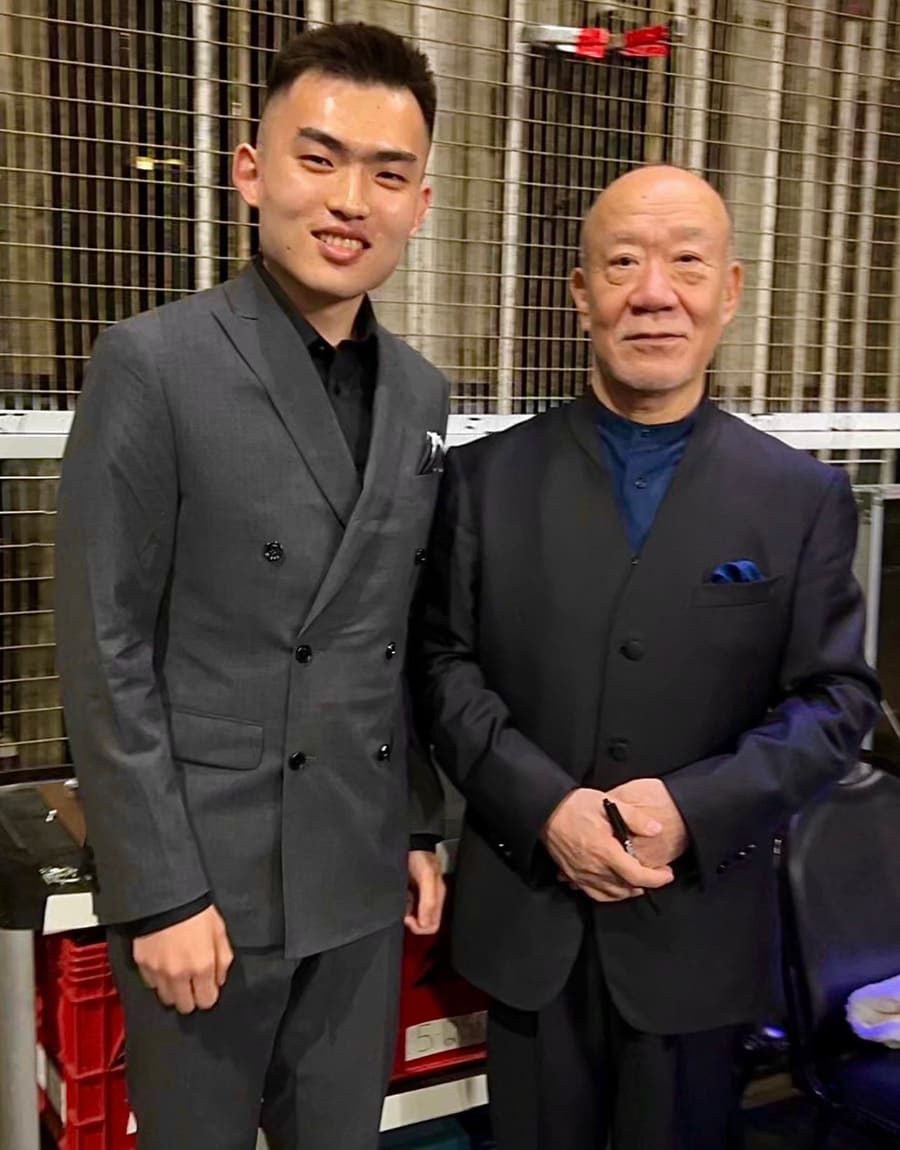 Artistic Director Yuang Chen with Joe Hisaishi backstage