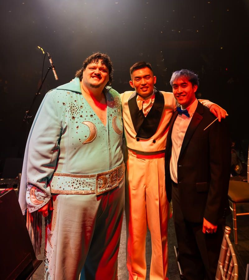 Artistic Director Yuang Chen and Producer Matthew Noah Reyes with Juno Award winning artist TALK on stage